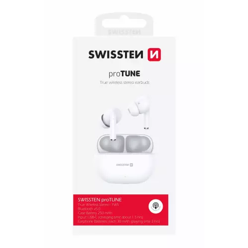 obrázek produktu Swissten TWS sluchátka Pro Tune, bílá