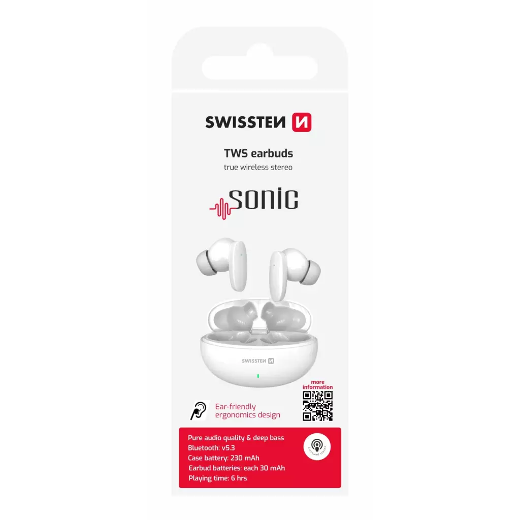 Obrázek produktu Swissten TWS sluchátka Sonic, bílá