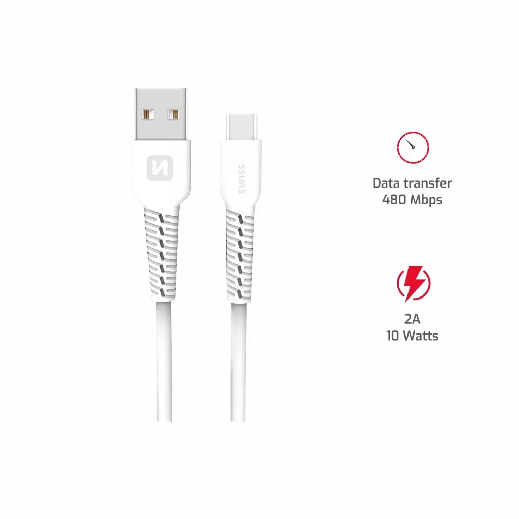 Obrázek produktu Swissten kabel USB / USB-C 1 m, bílý