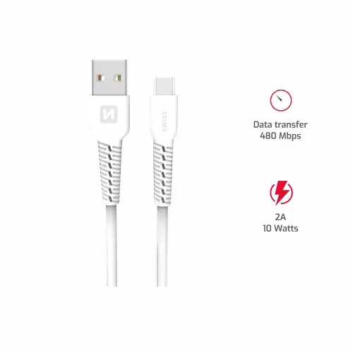obrázek produktu Swissten kabel USB / USB-C 1 m, bílý