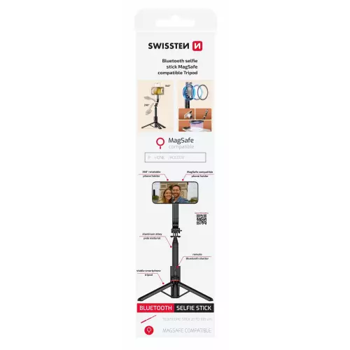 obrázek produktu Swissten Bluetooth selfie stick Tripod, MagSafe