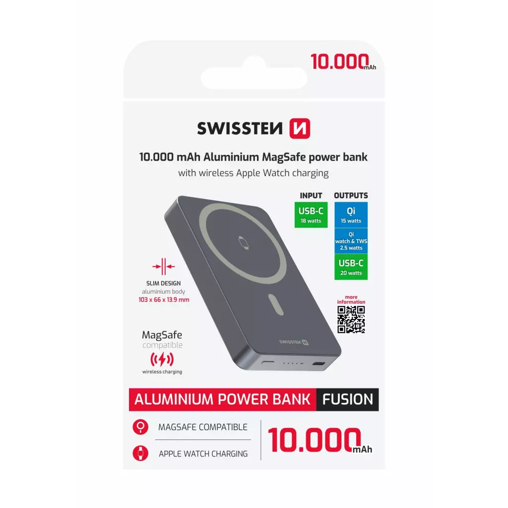 Obrázek produktu Swissten powerbanka Fusion 10000 mAh, stříbrná