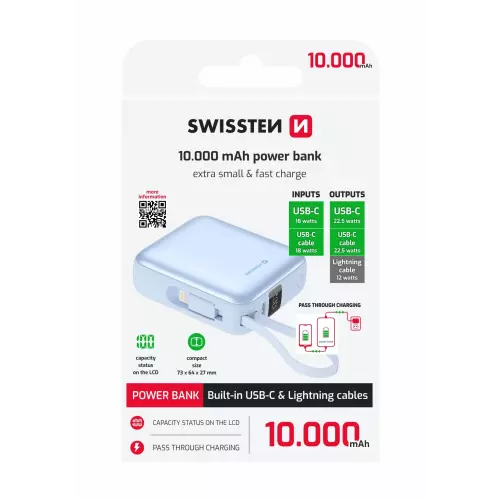 obrázek produktu Swissten powerbanka Space 10000 mAh, modrá