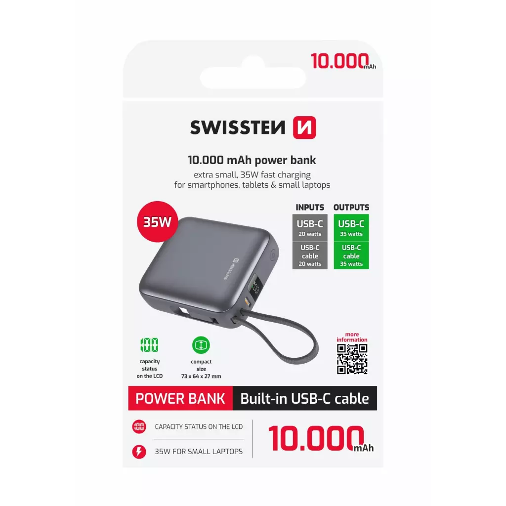 Obrázek produktu Swissten powerbanka Space 10000 mAh, stříbrná
