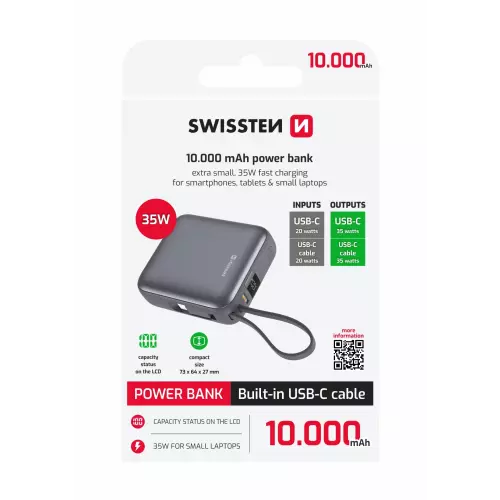 obrázek produktu Swissten powerbanka Space 10000 mAh, stříbrná