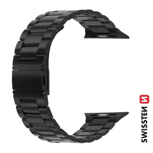 obrázek produktu Swissten řemínek Apple Watch kovový 42–49 mm, černý 