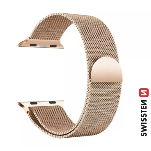obrázek produktu Swissten řemínek Apple Watch milánský 42–49 mm, zlatý 