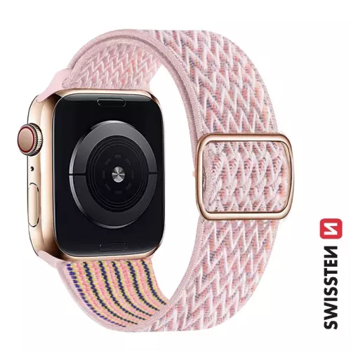 obrázek produktu Swissten řemínek Apple Watch nylonový 38–41 mm, růžový  