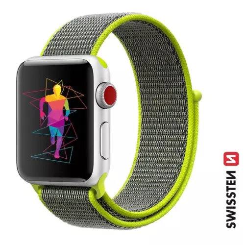 obrázek produktu Swissten řemínek Apple Watch nylonový 38–41 mm, zelený  