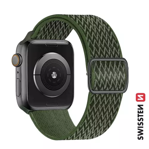 obrázek produktu Swissten řemínek Apple Watch nylonový 42–49 mm, khaki 