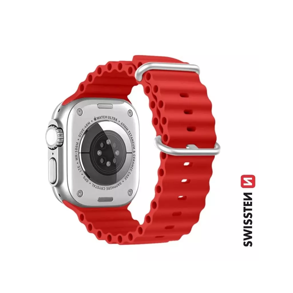 Obrázek produktu Swissten řemínek Apple Watch Marine 42–49 mm, červený  