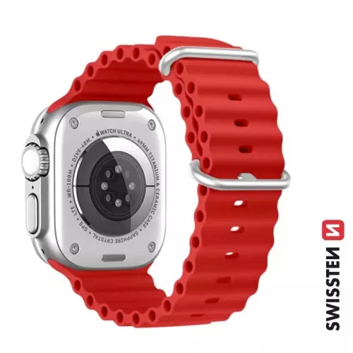 obrázek produktu Swissten řemínek Apple Watch Marine 42–49 mm, červený  