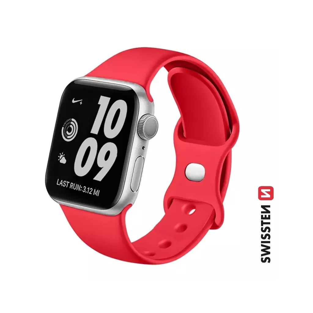 Obrázek produktu Swissten řemínek Apple Watch silikonový 38–41 mm, červený  