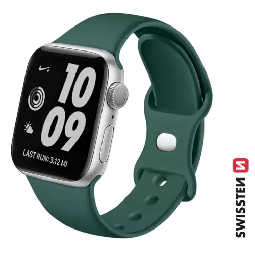 obrázek produktu Swissten řemínek Apple Watch silikonový 38–41 mm, zelený  
