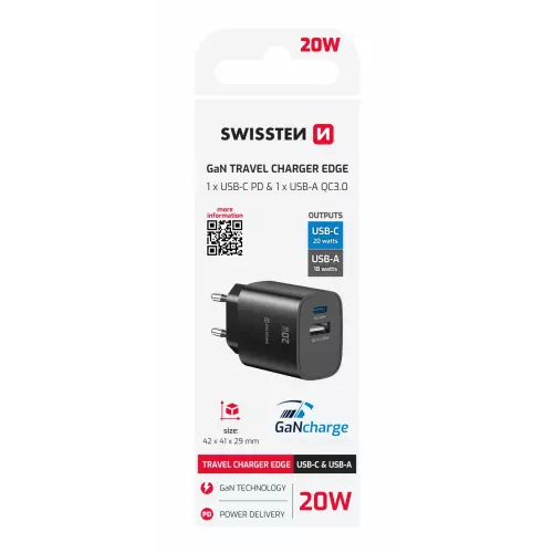 obrázek produktu Swissten adaptér GaN 30W, bílý 
