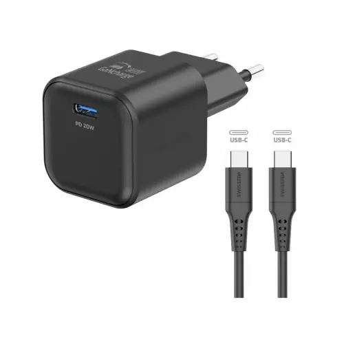 obrázek produktu Swissten GaN adaptér 20W + USB-C kabel, černý 