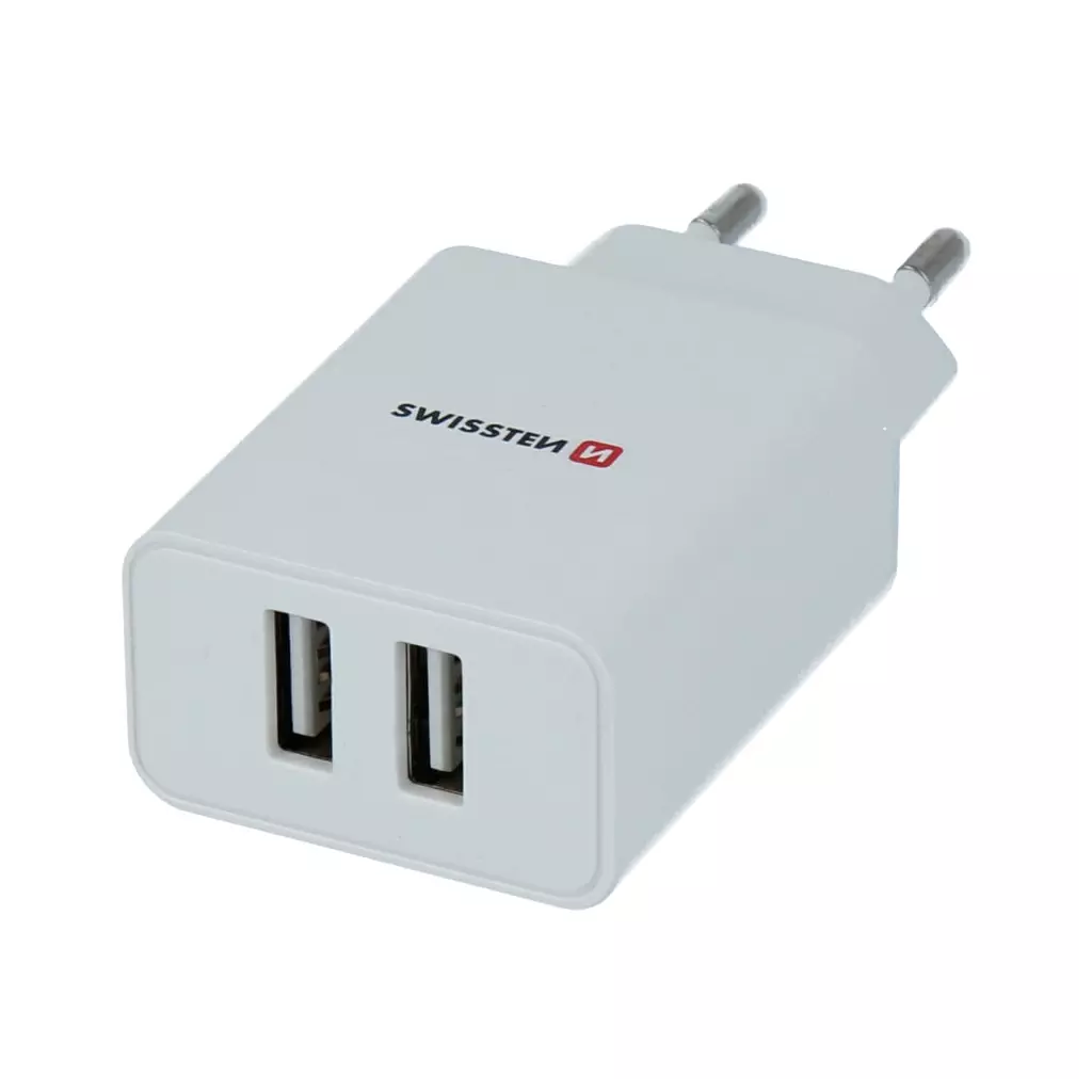 Obrázek produktu Swissten adaptér Smart IC 2× USB + Micro USB, bílý 