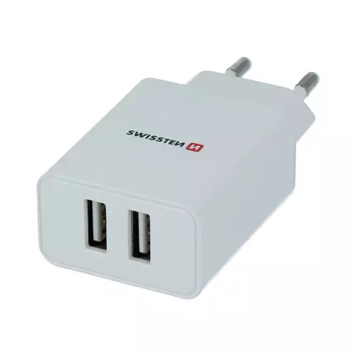 obrázek produktu Swissten adaptér Smart IC 2× USB + USB-C, bílý 