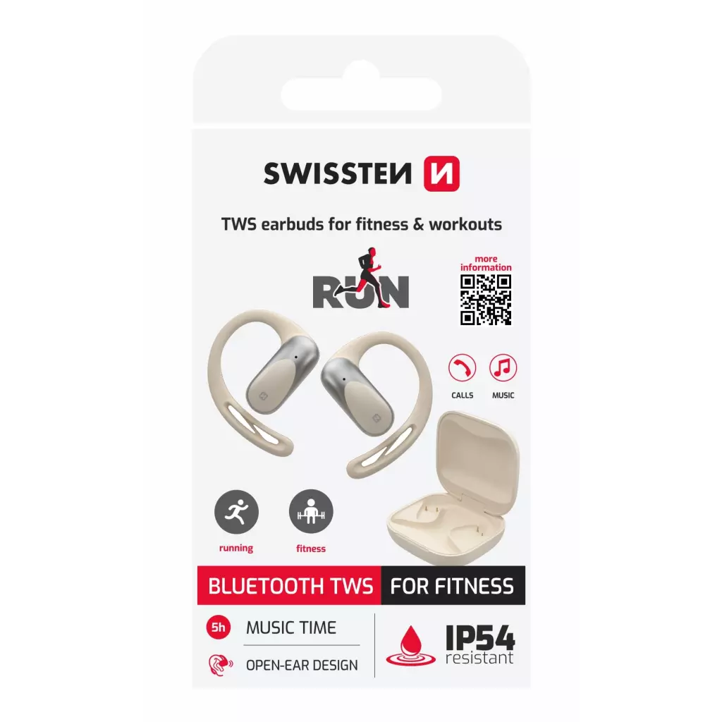 Obrázek produktu Swissten Open Ear TWS sluchátka, béžová