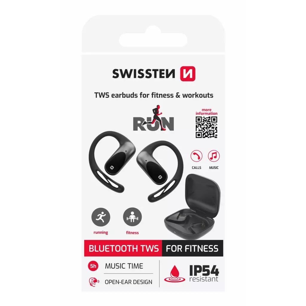 Obrázek produktu Swissten Open Ear TWS sluchátka, černá