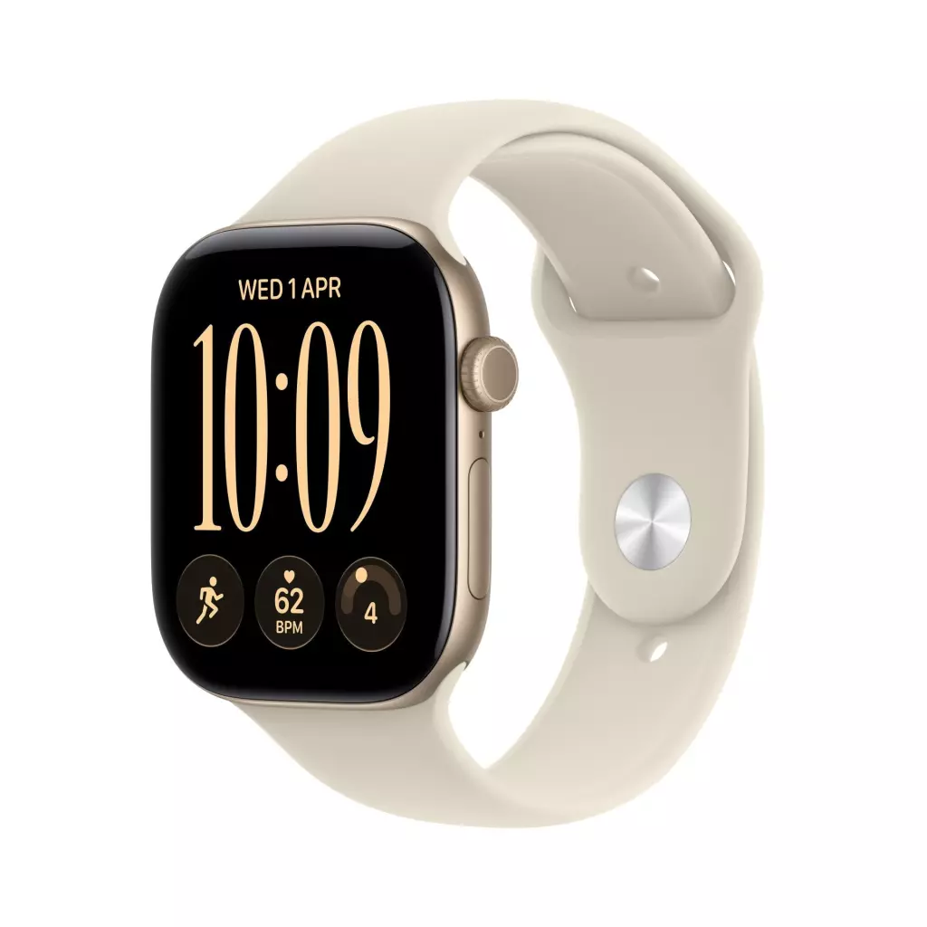 Obrázek produktu Apple Watch Series 12 GPS 46mm Light Gold Aluminium Case with Sand Sport Band - M/L