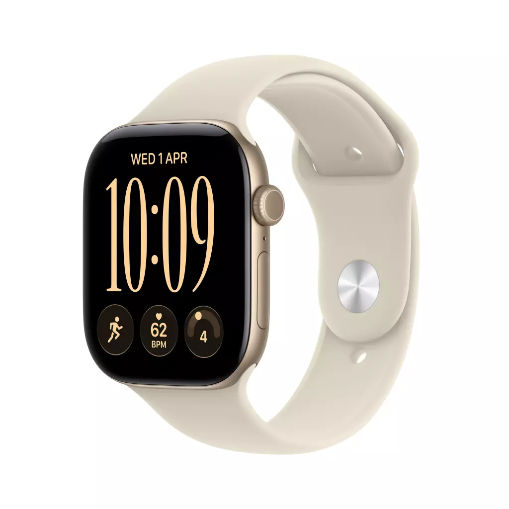 Obrázek produktu Apple Watch Series 12 GPS + Cellular 46mm Light Gold Aluminium Case with Sand Sport Band - S/M