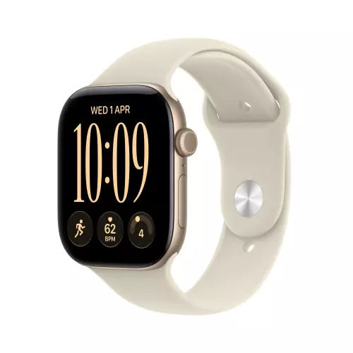 obrázek produktu Apple Watch Series 12 GPS + Cellular 46mm Light Gold Aluminium Case with Sand Sport Band - M/L