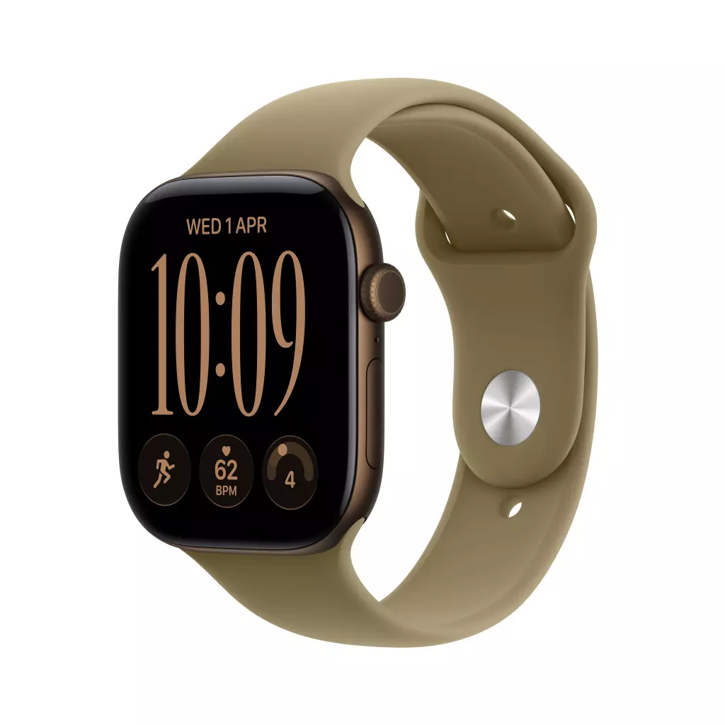 Obrázek produktu Apple Watch Series 12 GPS + Cellular 46mm Dark Bronze Aluminium Case with Olive Sport Band - S/M