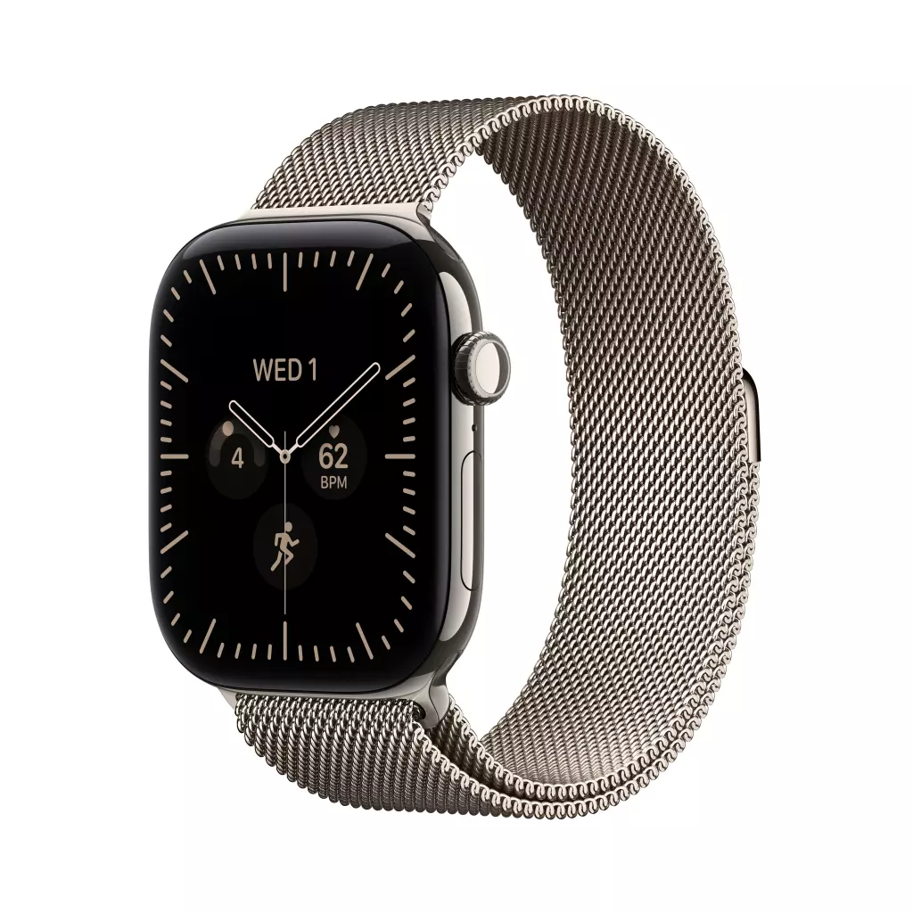 Obrázek produktu Apple Watch Series 12 GPS + Cellular 46mm Natural Titanium Case with Natural Milanese Loop - M/L