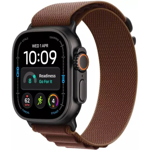 obrázek produktu Apple Watch Ultra 4 GPS + Cellular 49mm Black Titanium Case with Burgundy Alpine Loop - L