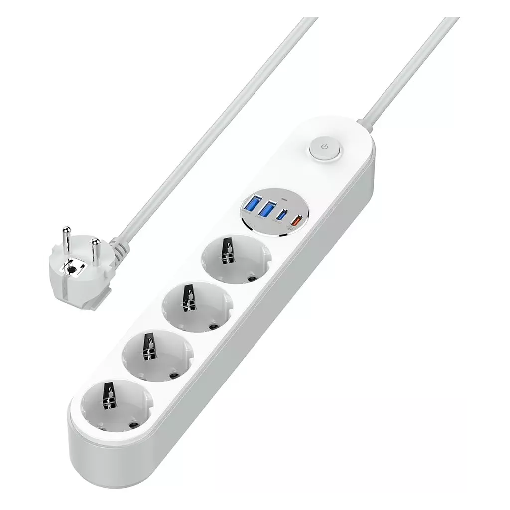 Obrázek produktu ColorWay CW-CHE44PDW/ 4x Schuko/ 2x USB-C 20W/ 2x USB-A/ kabel 2m