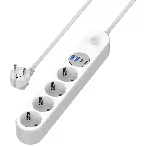 obrázek produktu ColorWay CW-CHE44PDW/ 4x Schuko/ 2x USB-C 20W/ 2x USB-A/ kabel 2m