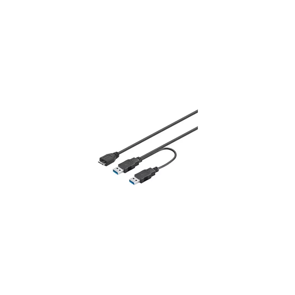 Obrázek produktu PremiumCord USB 3.0 napájecí Y kabel A/M + A/M -- microUSB/M - černá