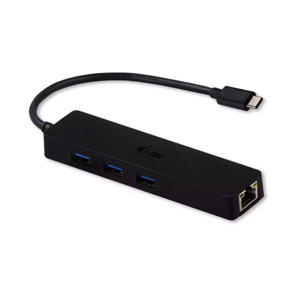 Obrázek produktu i-tec USB 3.1 USB-C SLIM HUB 3 Port With GLAN - černá