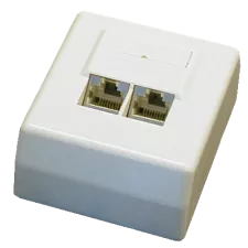 obrázek produktu Datová zásuvka STP CAT5E 2xRJ45 na omítku 45st. bílá