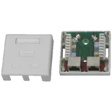 obrázek produktu Datová zásuvka STP CAT5E 2xRJ45 na omítku bílá