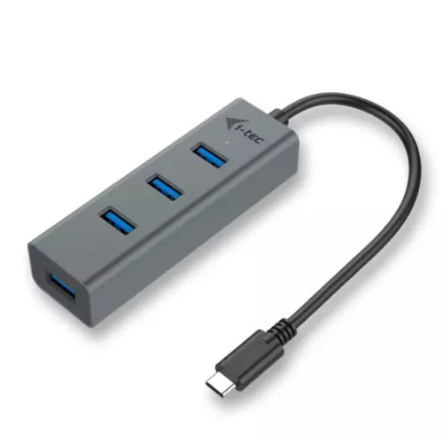 obrázek produktu i-tec USB-C Metal 4-portový HUB, 4x USB 3.0 - šedá