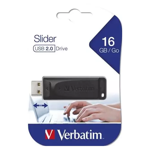 obrázek produktu Verbatim Slider, 16GB, USB 2.0 - černá