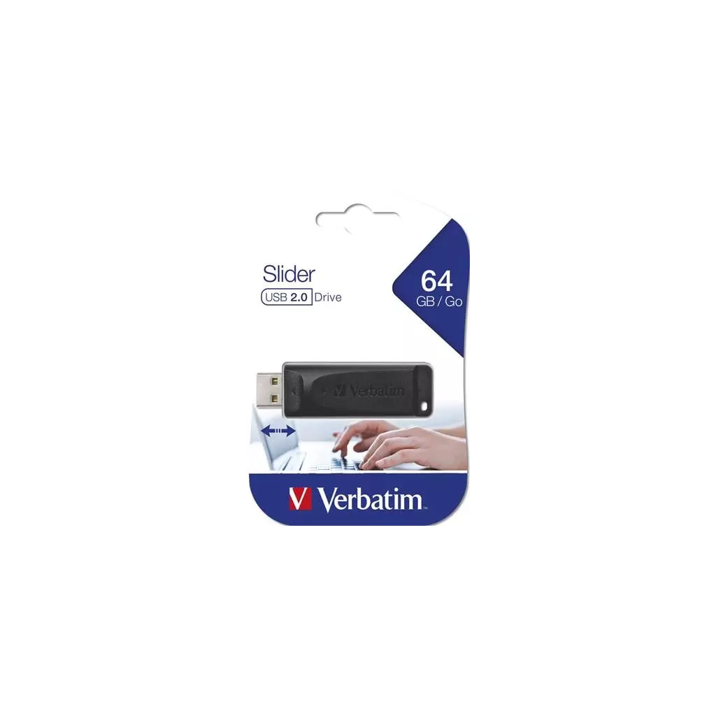 Obrázek produktu Verbatim Slider, 64GB, USB 2.0 - černá