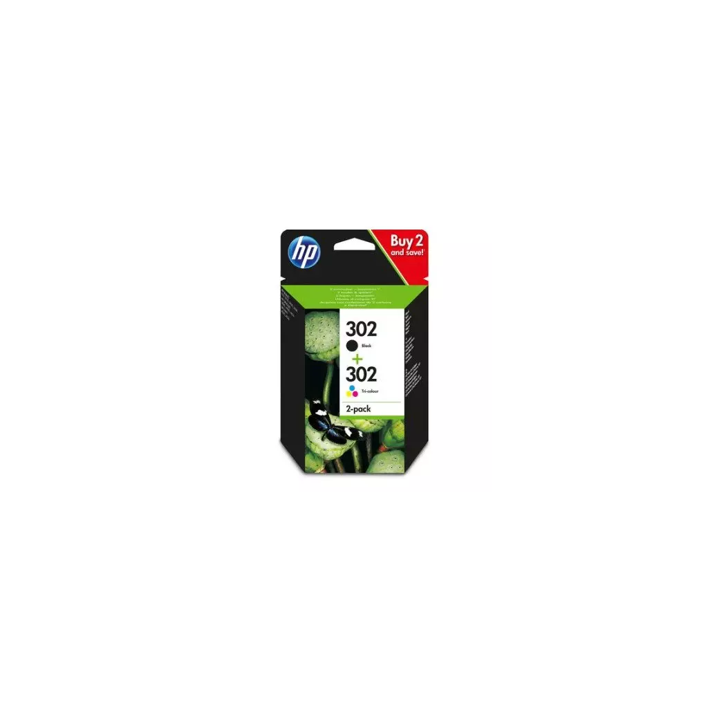 Obrázek produktu HP X4D37AE 302 Dvojbalení obsahující černou a barevnou - barevná/color