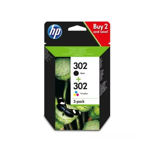 obrázek produktu HP X4D37AE 302 Dvojbalení obsahující černou a barevnou - barevná/color