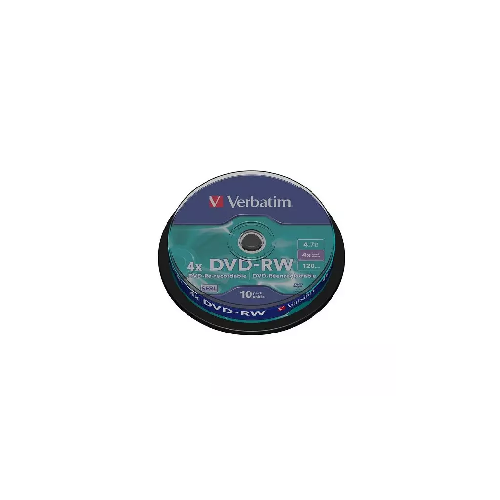 Obrázek produktu Verbatim DVD-RW 4x, 4,7GB, 10 ks (Spindl)