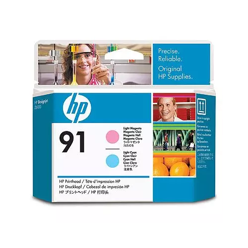 obrázek produktu HP 91 Light Magenta a Light Cyan Printhead pro DJ Z6100, (C9462A) - originální - purpurová/magenta