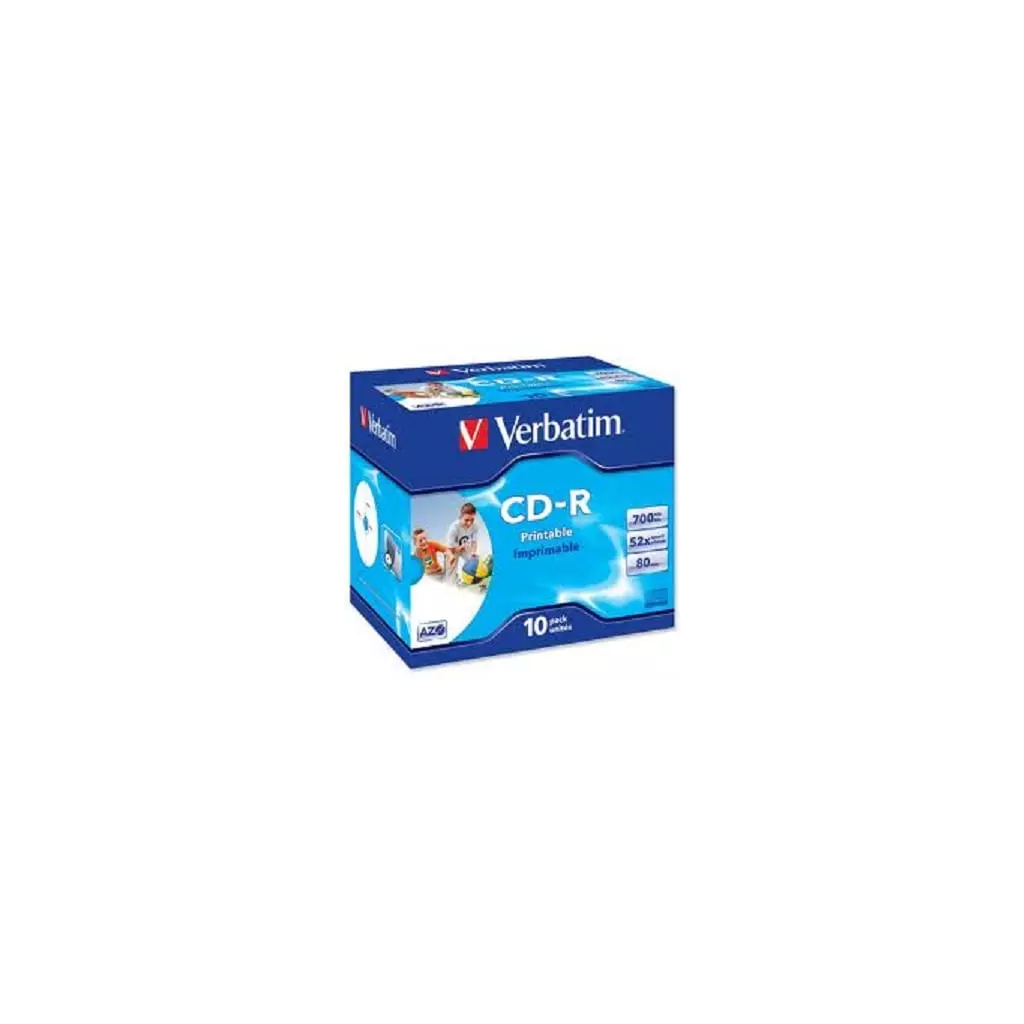 Obrázek produktu Verbatim CD-R Printable 52x, 700MB, 10 ks (Jewel)