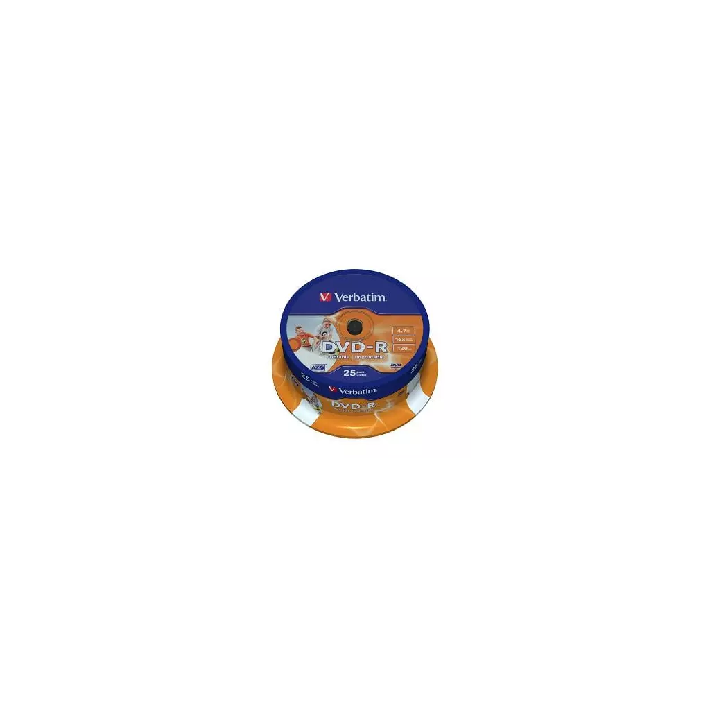 Obrázek produktu Verbatim DVD-R Printable 16x, 4,7GB, 25 ks (Spindl)