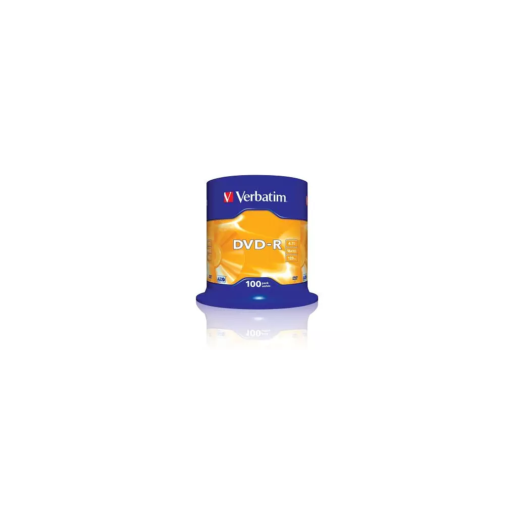Obrázek produktu Verbatim DVD-R 16x, 4,7GB, 100 ks (Spindl)