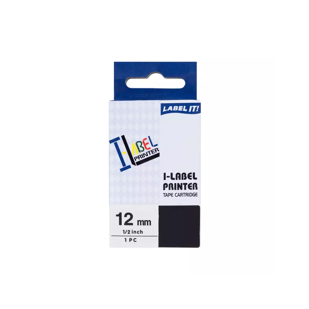 Obrázek produktu PRINTLINE kompatibilní páska s Casio XR-12WE1 12mm, 8m, černý tisk/bílý podklad