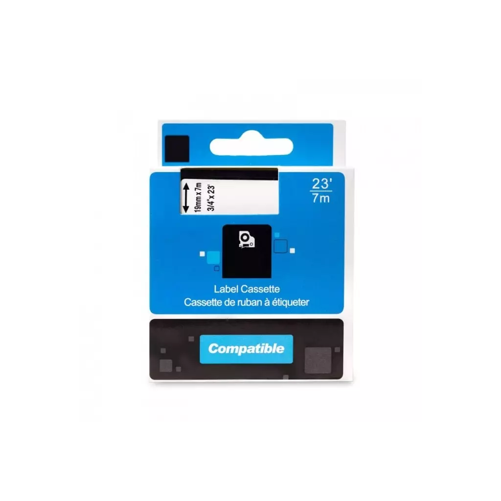 Obrázek produktu PRINTLINE kompatibilní páska s DYMO, 45808 S0720880,19mm,7m,černý tisk/ žlutý podklad, D1 