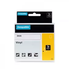 obrázek produktu PRINTLINE kompatibilní páska s DYMO 18443, 9mm, 5.5m, černý tisk/bílý podkl.,RHINO vinyl. 