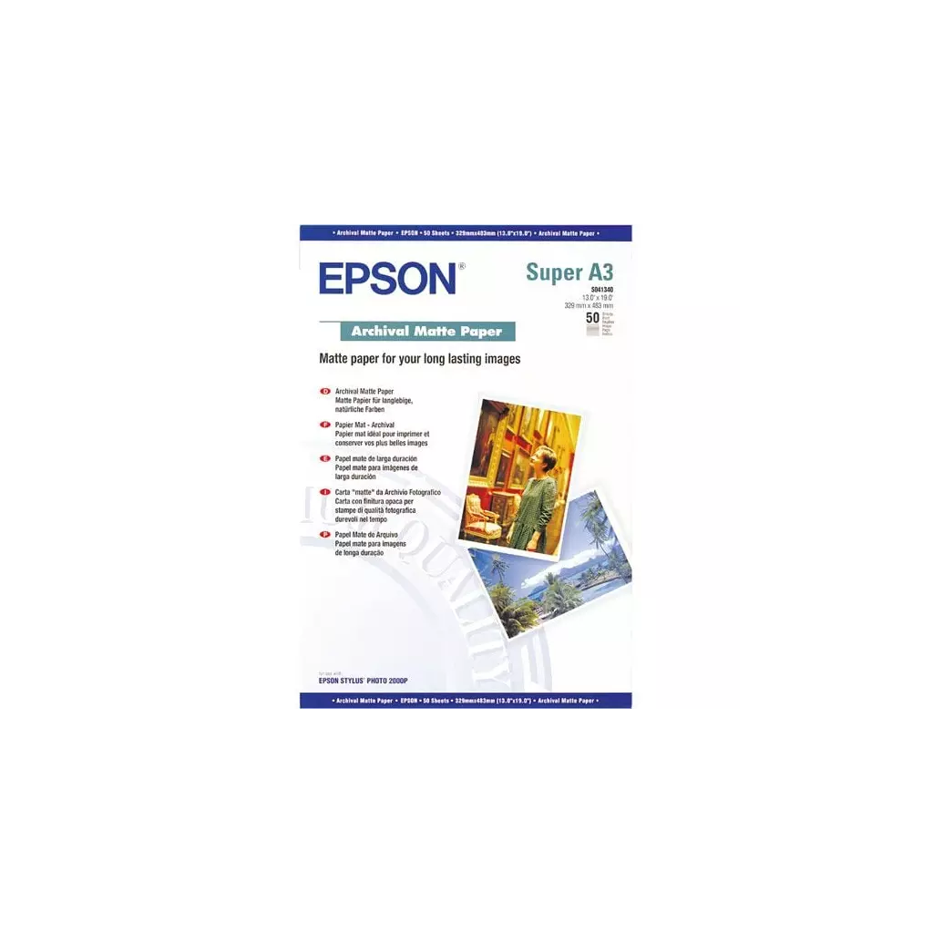 Obrázek produktu Epson papír Archival Matte Paper, A3+, 50 listů, 192g/m2